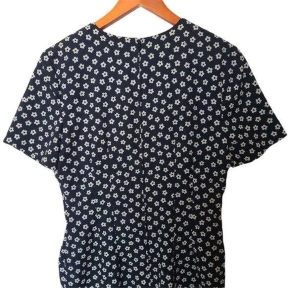 Vintage Misty Lane Black Daisy Floral Dress size 9 10 - Picture 8 of 9